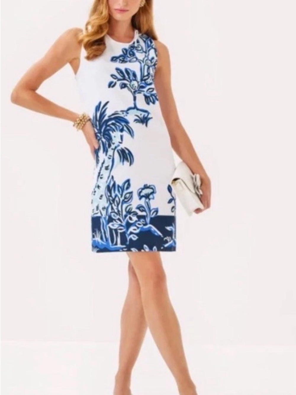 Lilly Pulitzer Blue White Giraffe Print Shift Dress Size 4 NWT - Picture 5 of 10